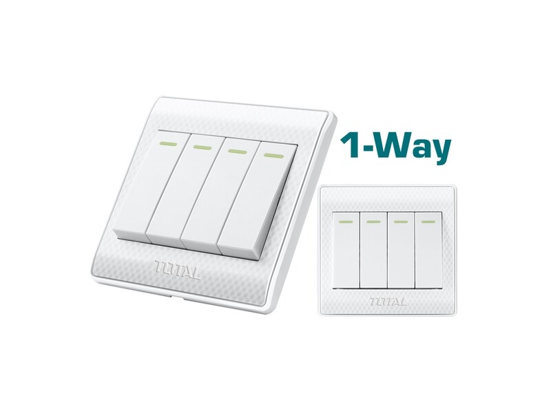 Total 4 Gang Electric 1 Way Switch 16A- THESSH04101