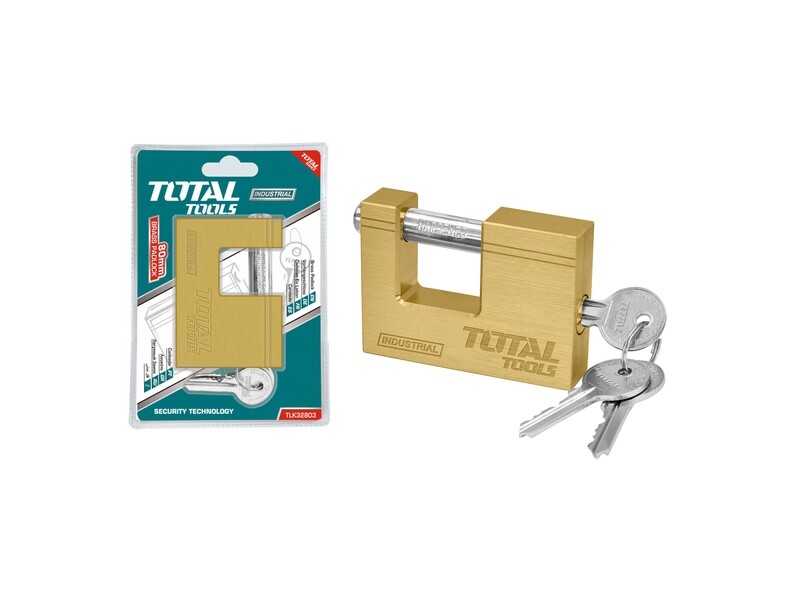 Total Heavy Duty Brass Block Padlock 80mm - TLK32803