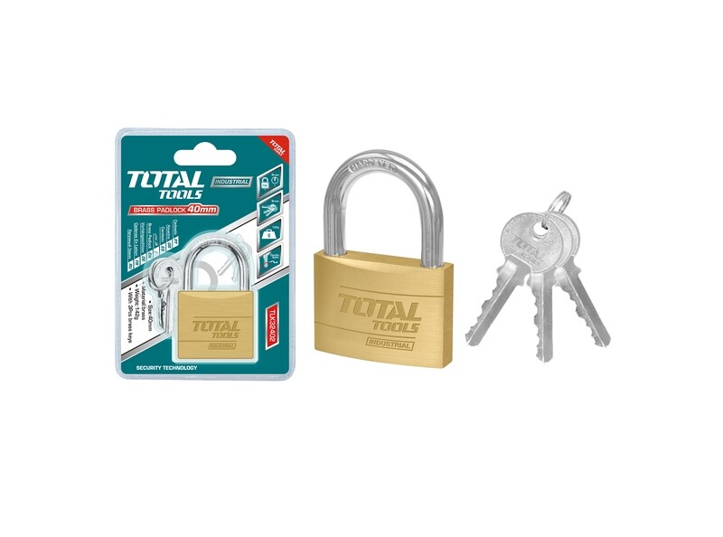 Total Heavy Duty Brass Padlock 40mm - TLK32402