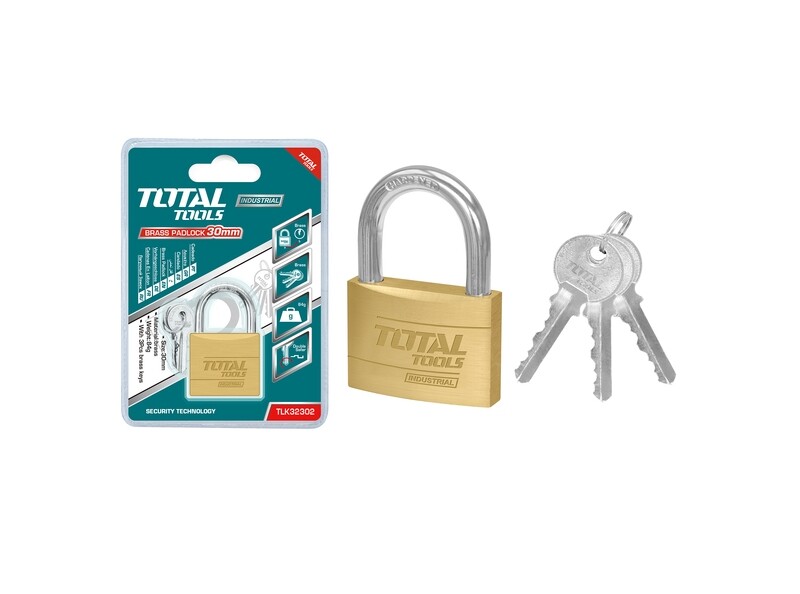 Total Heavy Duty Brass Padlock 30mm - TLK32302