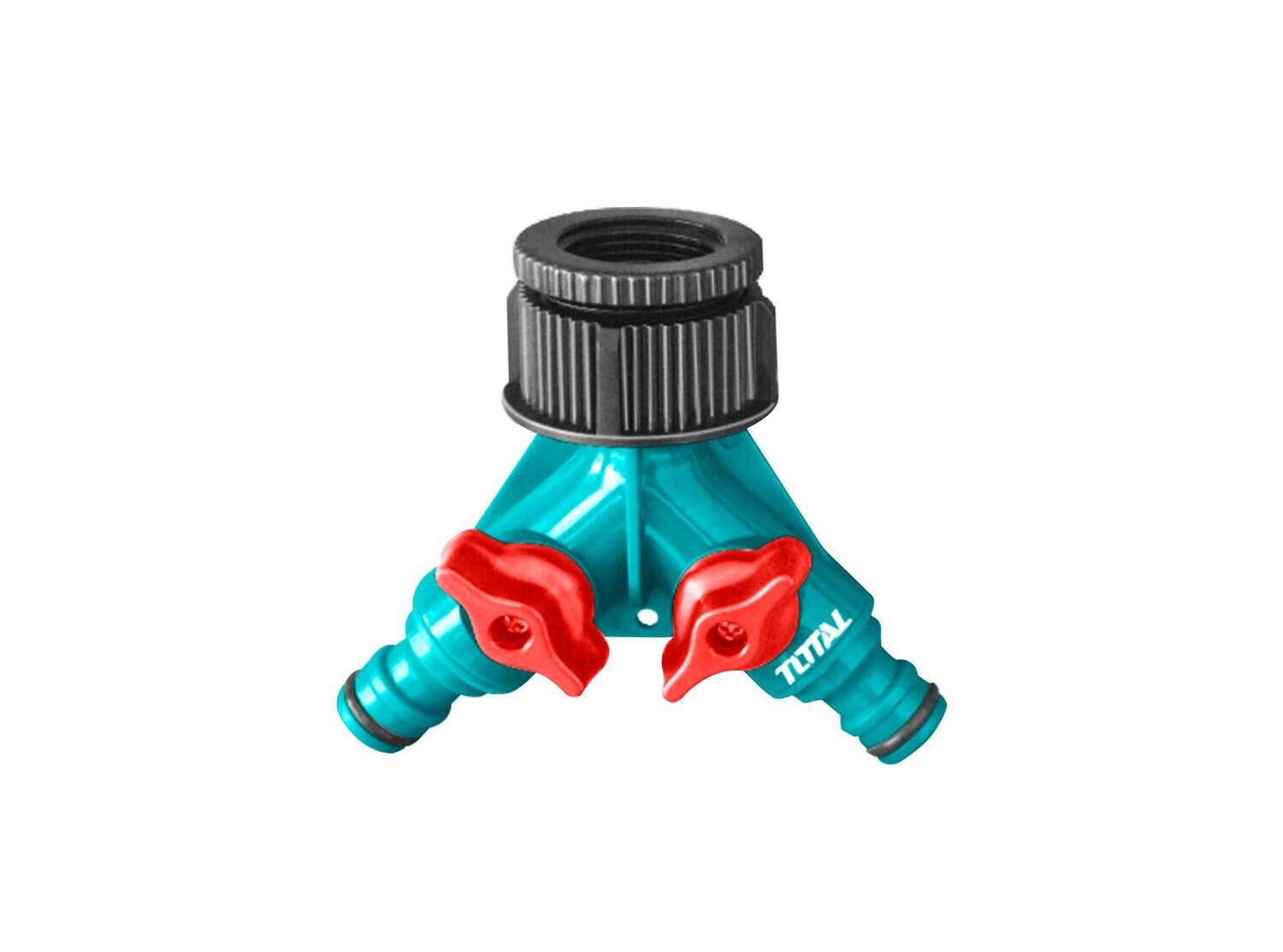 Total Plastic 2-Way Hose Connector: THHC1202