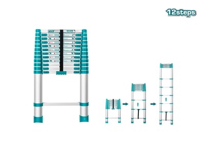 Total 12 Step Telescopic Ladder -THLAD08121