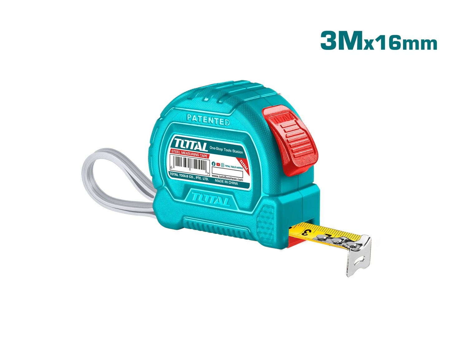 Total 3mx16mm Metric Only Steel Measuring Tape TMT37316M