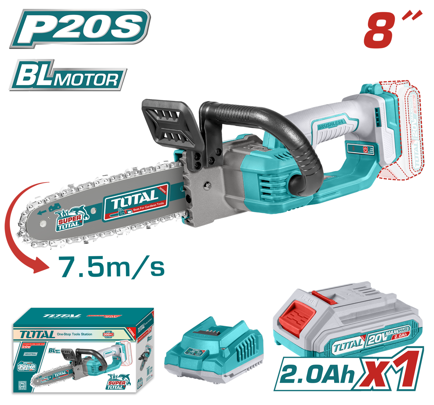 Total 20V Lithium-Ion Chain Saw- TGSLI20851