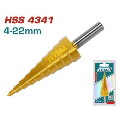Total HSS 4341 4-22mm Step Drill Bit Set - TAC7542201