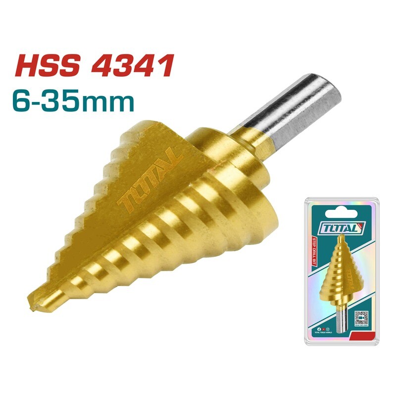 Total HSS 4341 6-35mm Step Drill Bit Set - TAC7563501