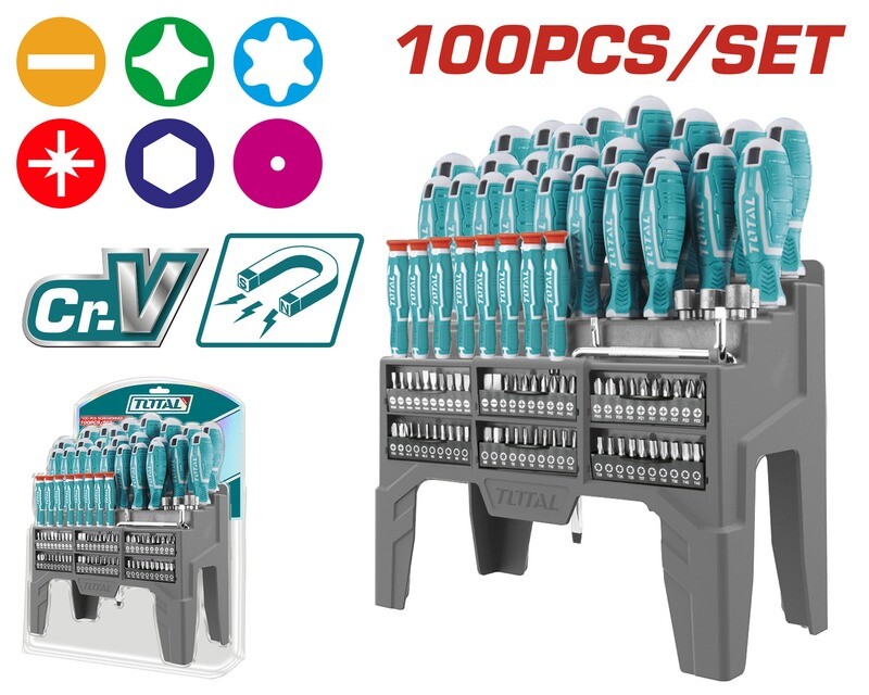 Total 100 PCS Screwdriver  Set - THT2506100