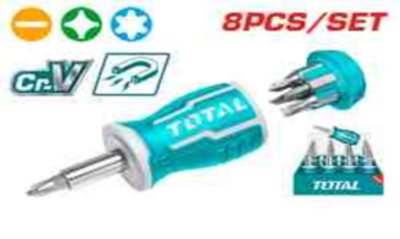 Total 8 IN 1 Stubby Screwdriver Set - TACSDS0706
