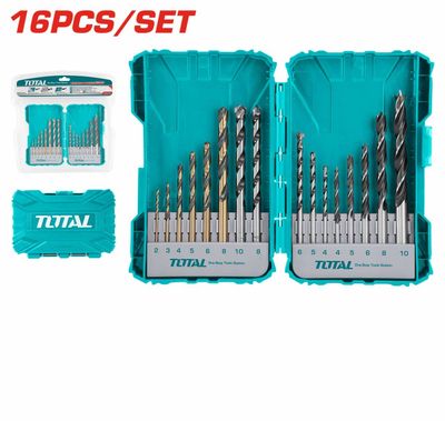 Total 16PCS Metal,Concrete & Wood Drill Bit Set- TACSDL11601