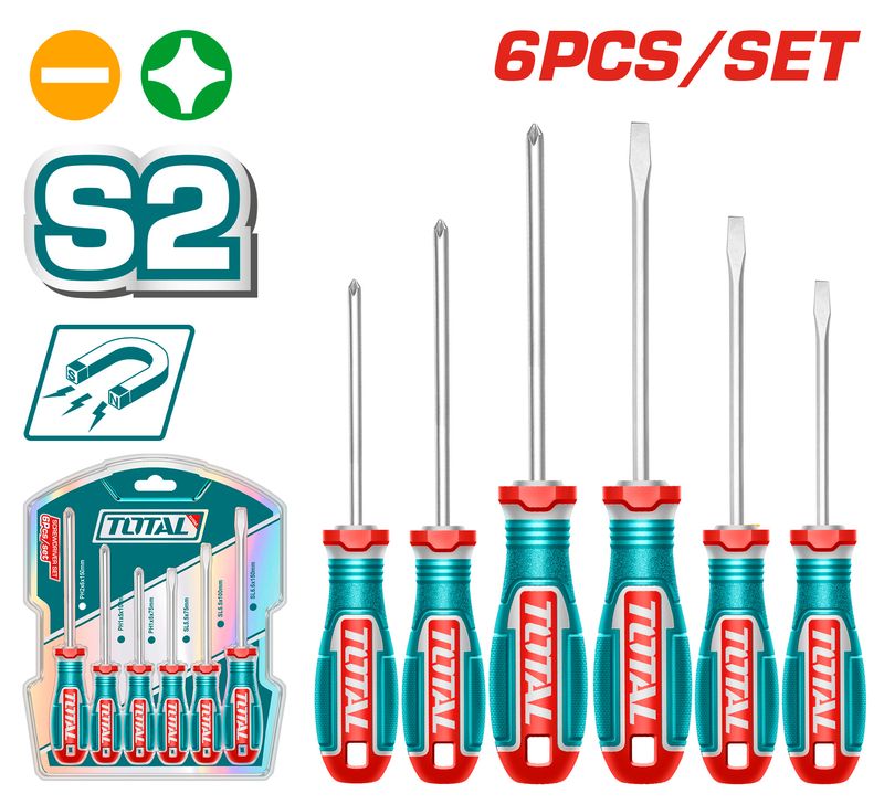 Total 6 Pcs Screwdriver Set - TKSDS0626