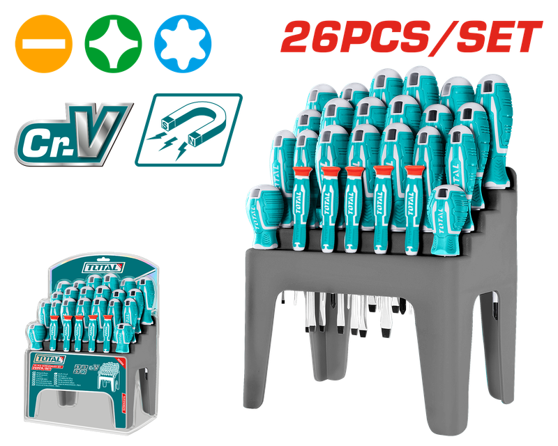 Total 26 PCS Screwdriver Set - THT250626