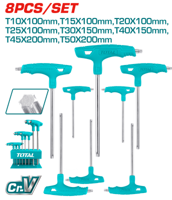 Total 8 Pcs T-Handle Torx Wrench Set - THHW80836