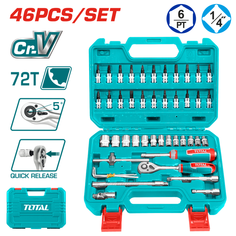 Total 46 Pcs 1/4&quot; Socket Set - THT141462