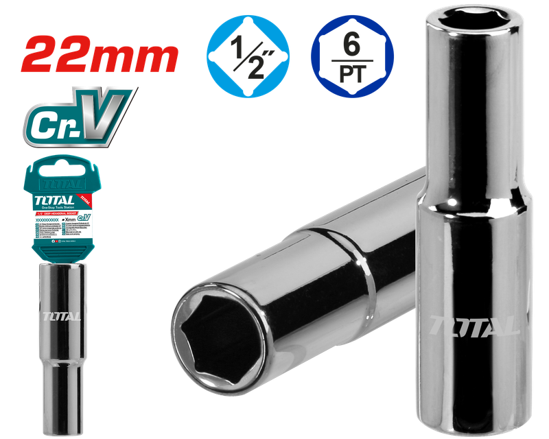 Total 1/2&quot; Deep Hexagonal Socket - THTST12223L