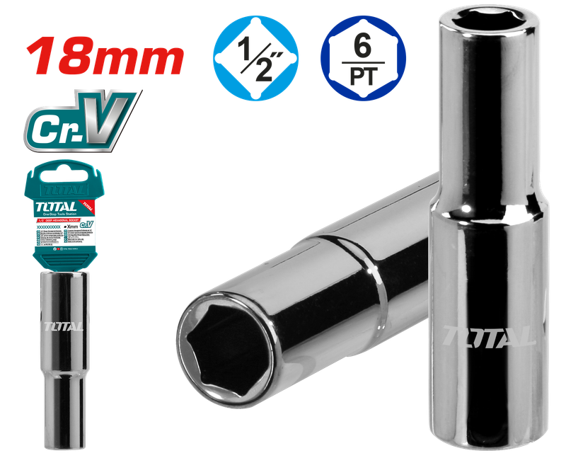 Total 1/2&quot; Deep Hexagonal Socket - THTST12183L