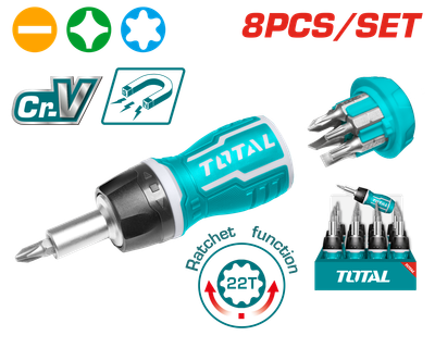 Total 8 IN 1 Stubby Screwdriver Set - TACSDS1726