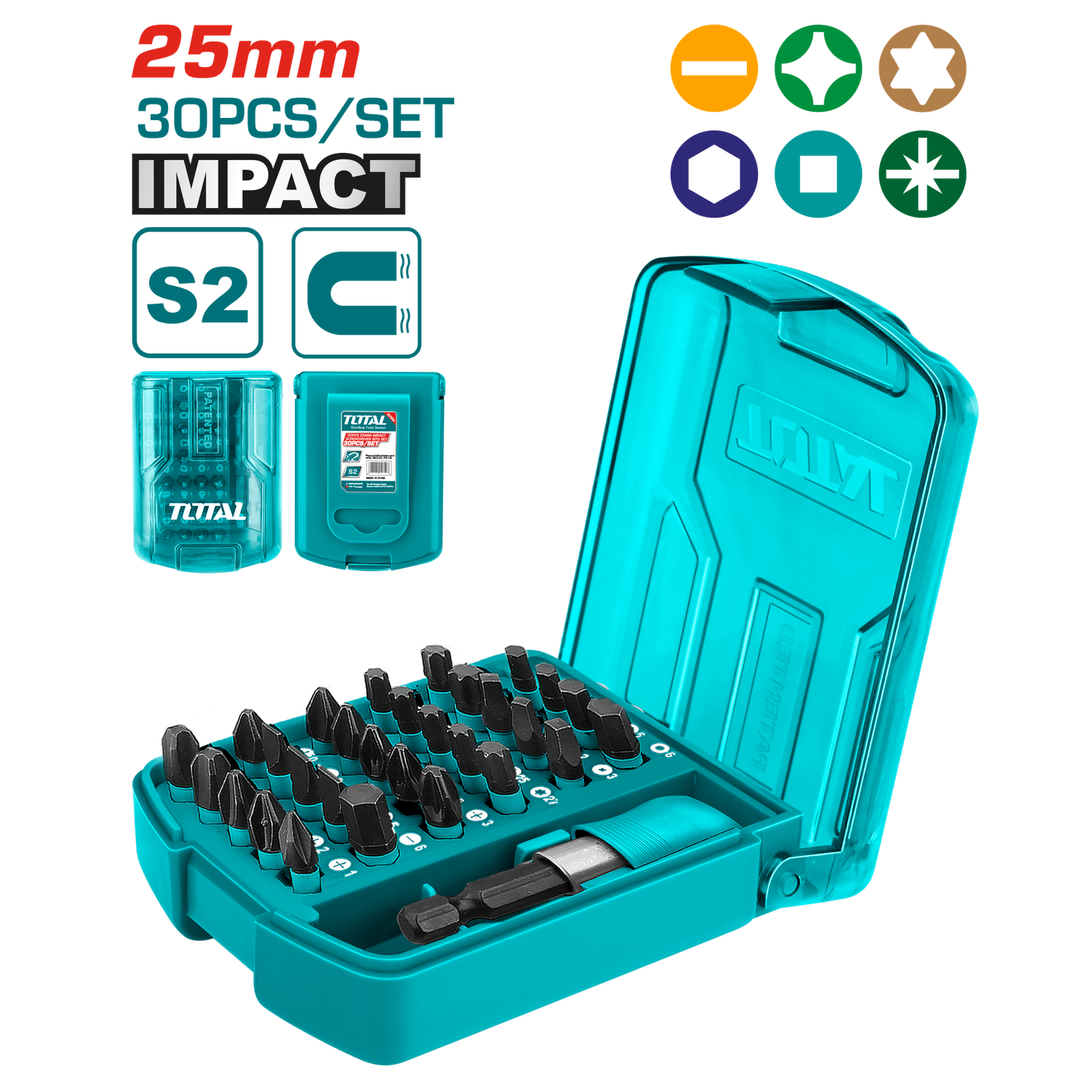 Total 30 PCS 25mm Impact Screwdriver Bits Set – TACSD18306
