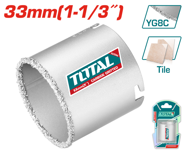 33mm (1-19/64″) Carbide Gritted Hole Saw – TAC440331