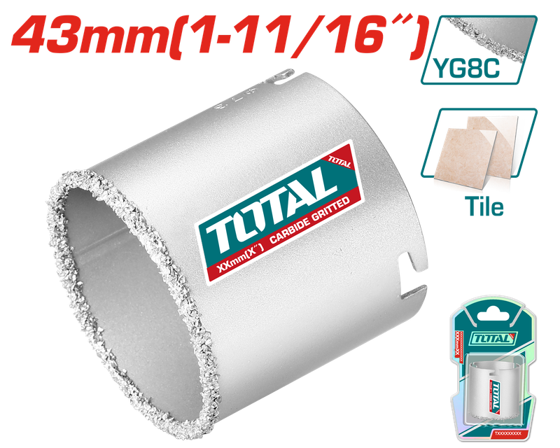 43mm (1-11/16″) Carbide Gritted Hole Saw – TAC440431