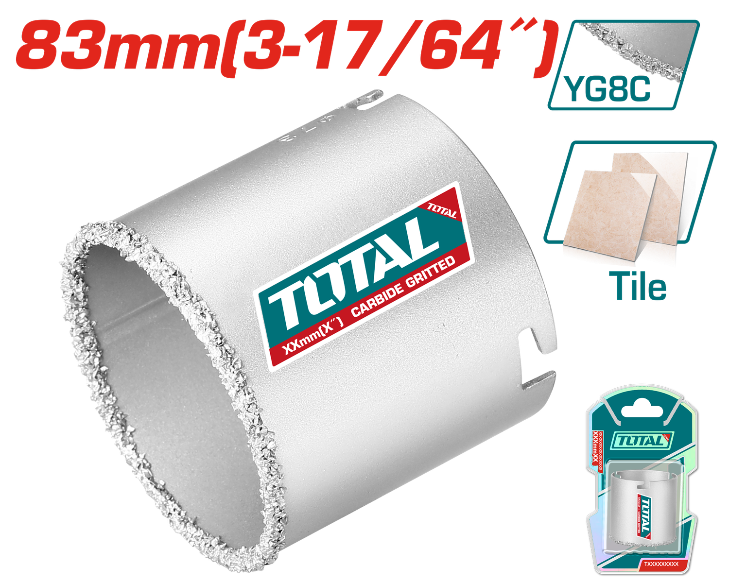 83mm (3-17/64″) Carbide Gritted Hole Saw – TAC440831