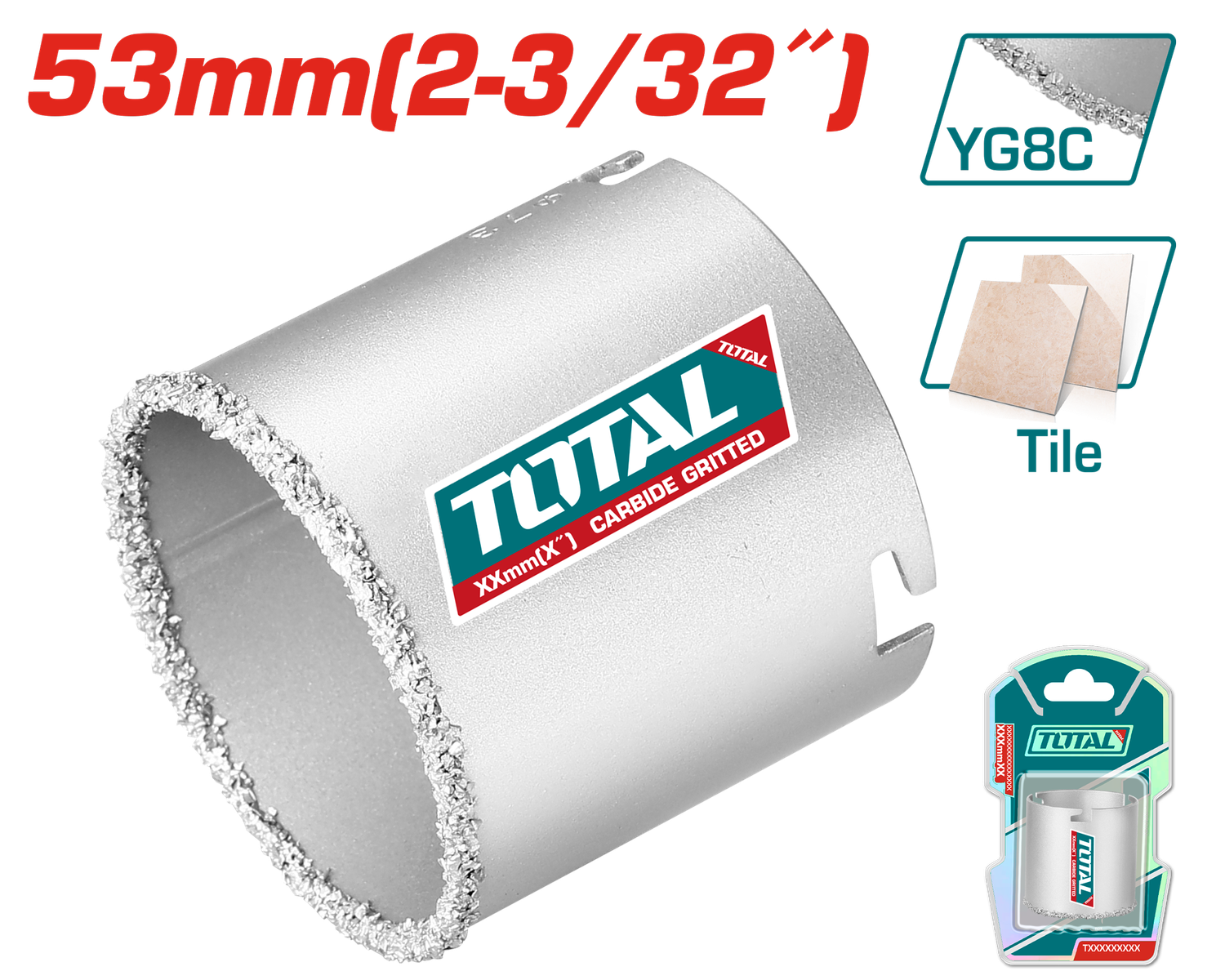 53mm (2-3/32″) Carbide Gritted Hole Saw – TAC440531