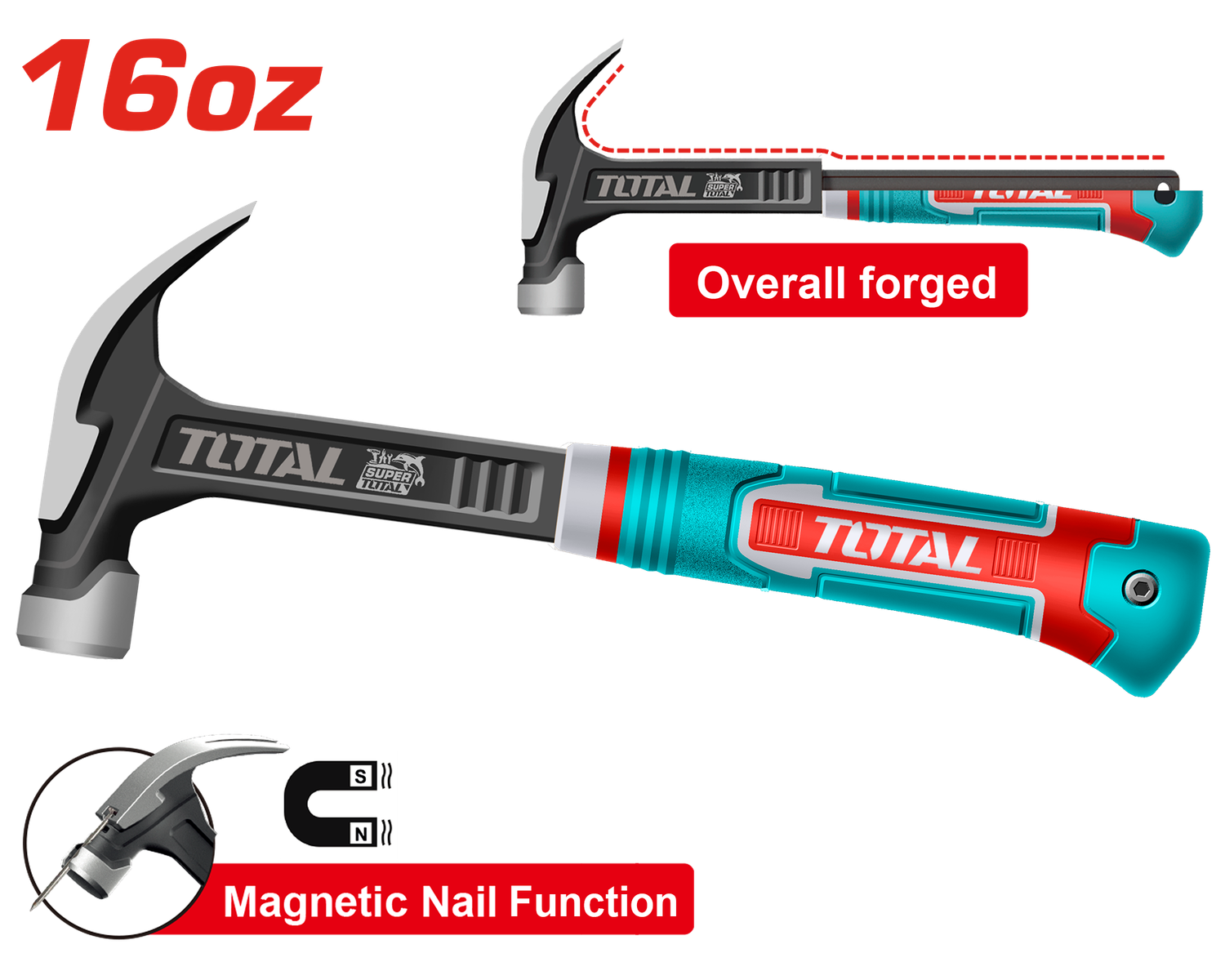 Total 345mm Claw Hammer – THCH61016L