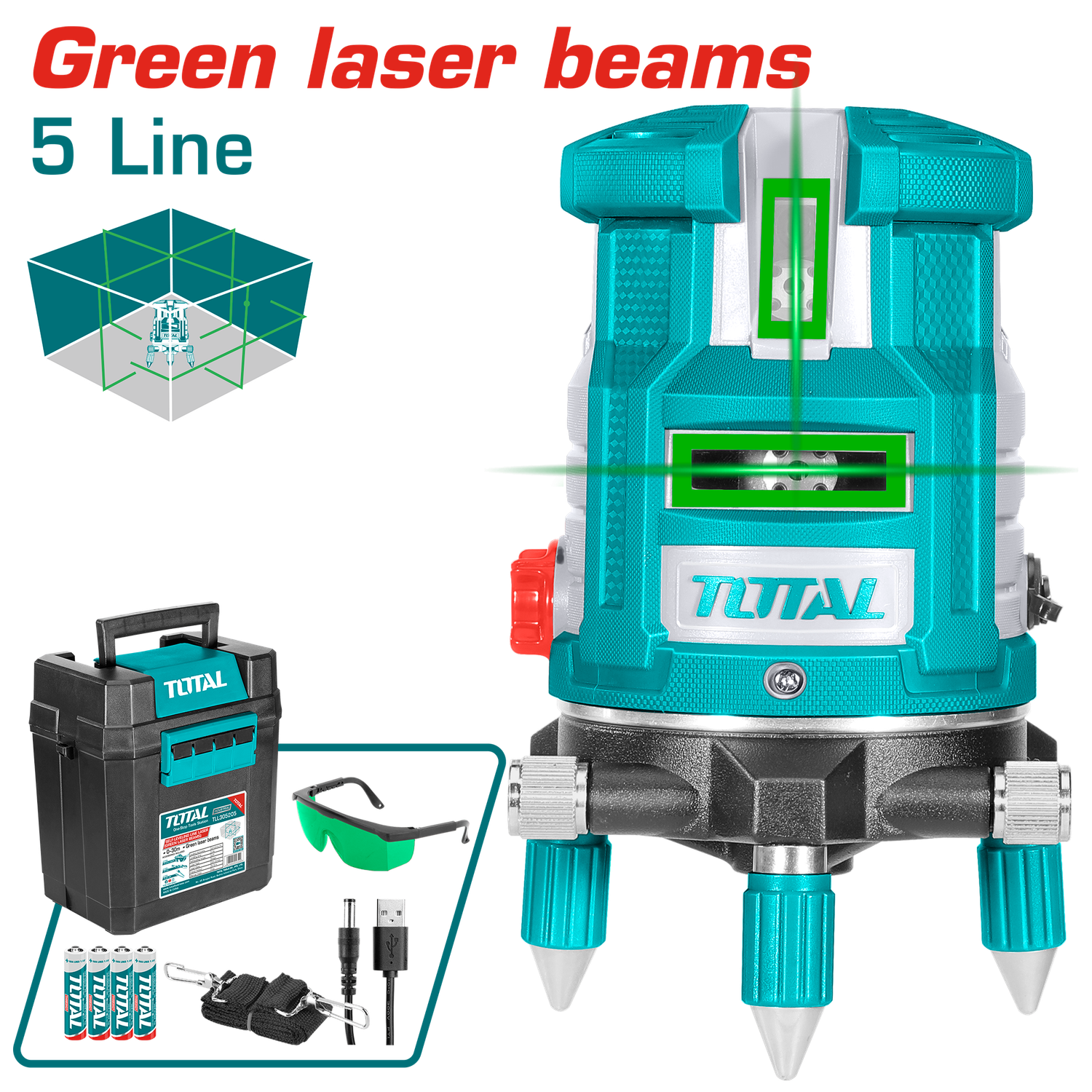 Total Self-leveling Line Laser ( Green Laser Beams ) – TLL305205