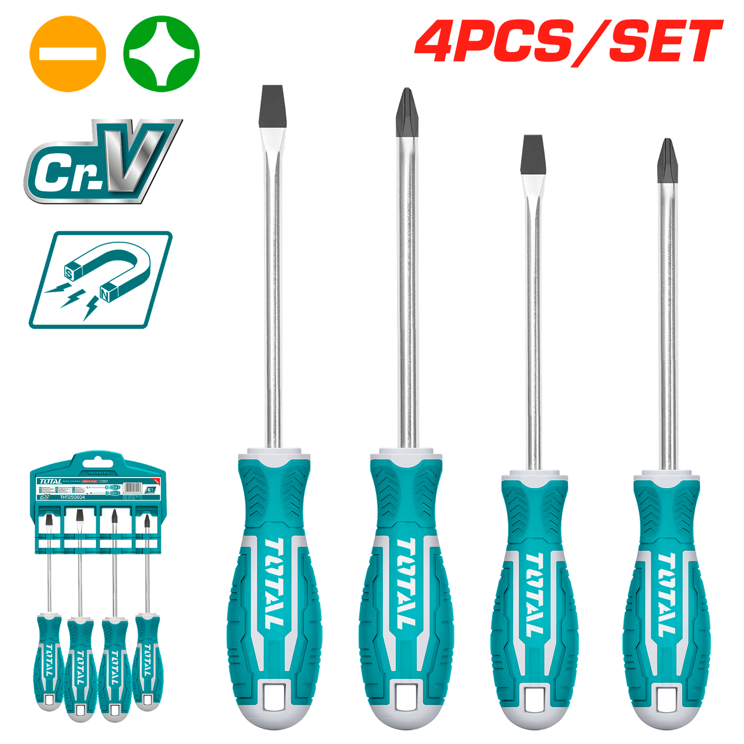 Total 4Pcs Screwdriver Set- THT250604