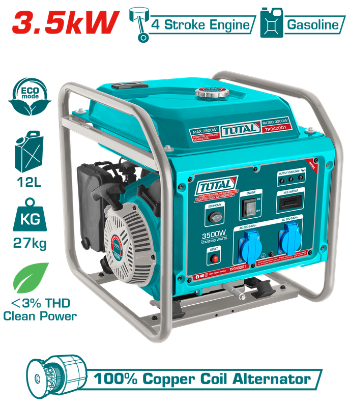 Total 3.5kW Inverter Gasoline Generator - TP340001