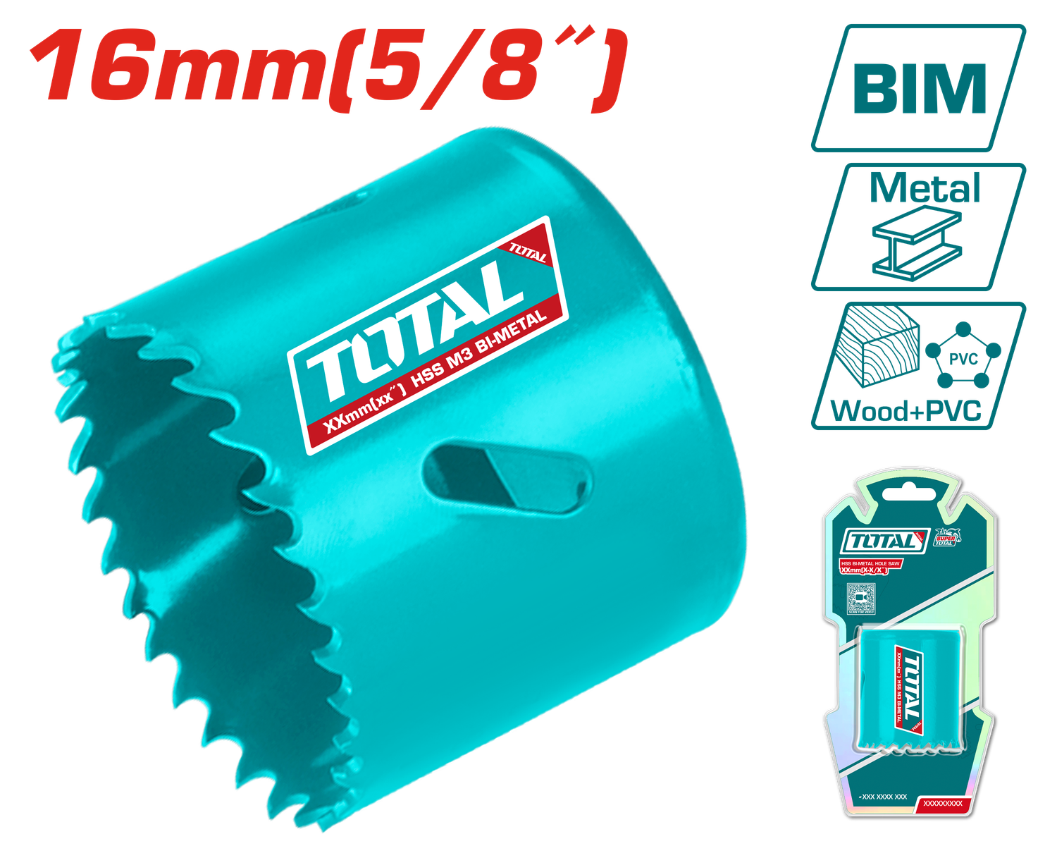 Total 16mm (5/8&quot;) HSS Bi-Metal Hole Saw – TAC410161