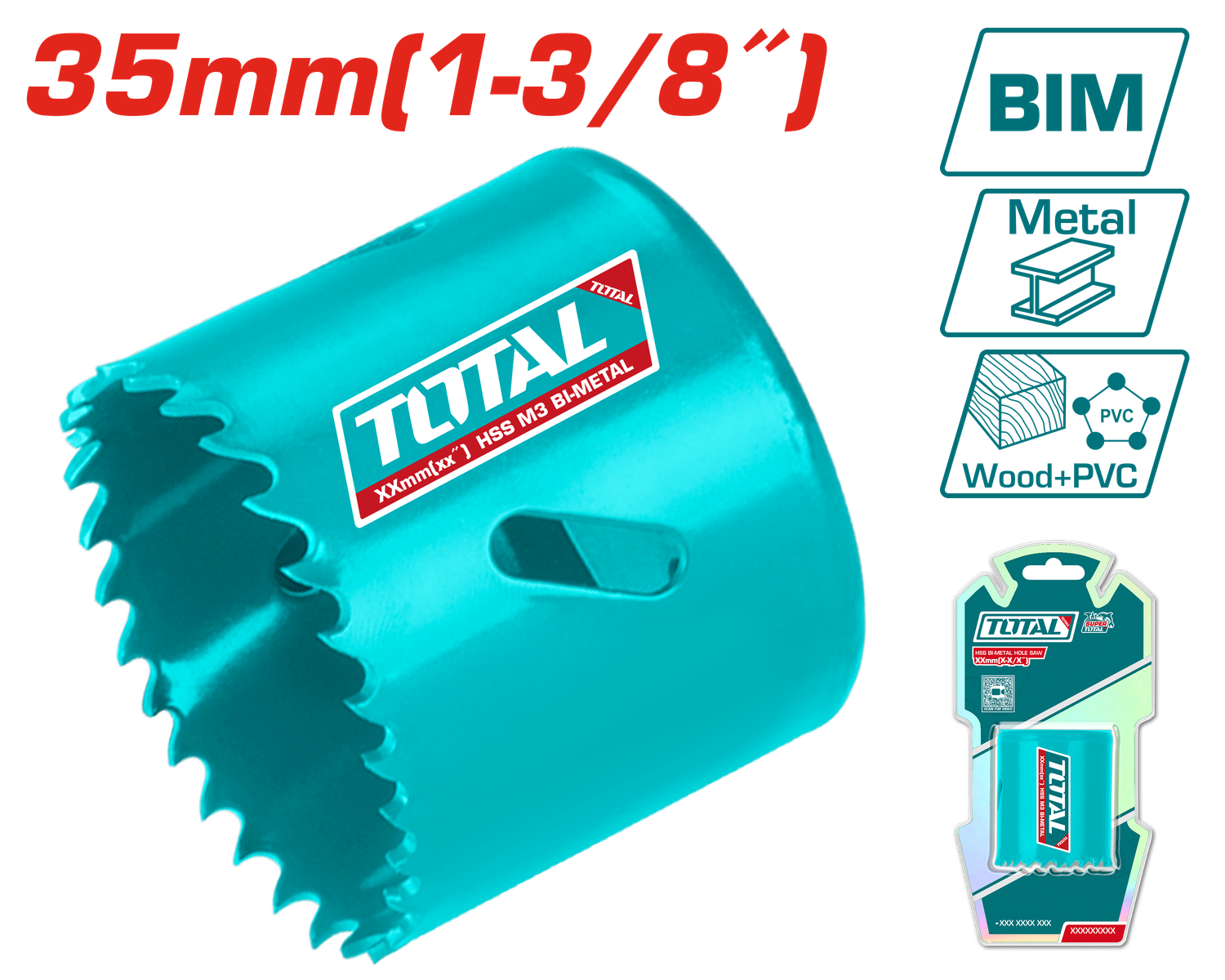 Total 35mm (1-3/8&quot;) HSS Bi-Metal Hole Saw – TAC410351