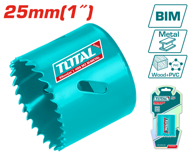 Total 25mm (1&quot;) HSS Bi-Metal Hole Saw – TAC410251