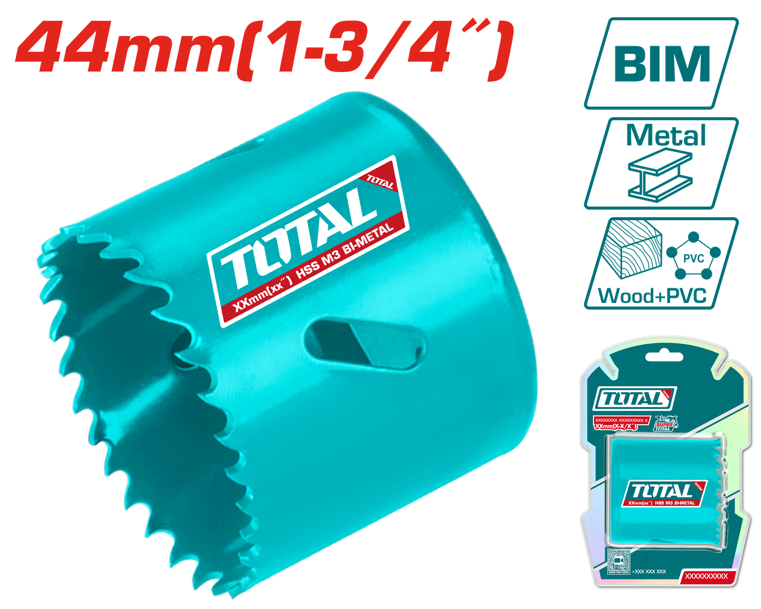Total 44mm (1-3/4&quot;) HSS Bi-Metal Hole Saw – TAC410441