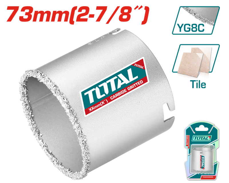 Total 73mm (2-7/8&quot;) Carbide Gritted Hole Saw – TAC440731
