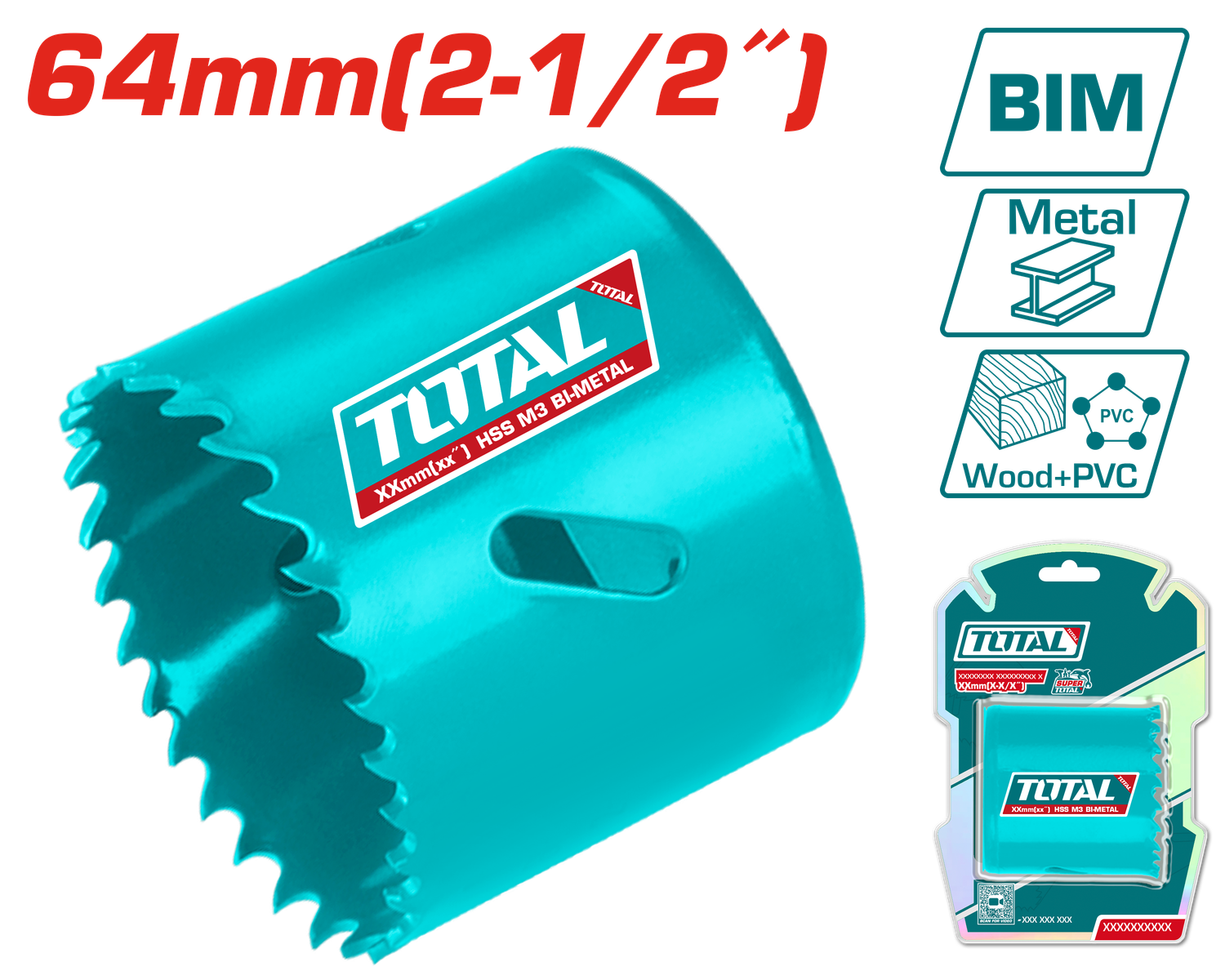 Total 64mm (2-1-2&quot;) HSS Bi-Metal Hole Saw –TAC410641