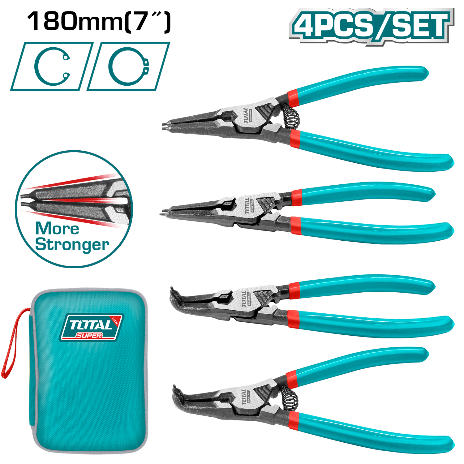 Total 4Pcs Circlip Pliers Set- THTJ214042