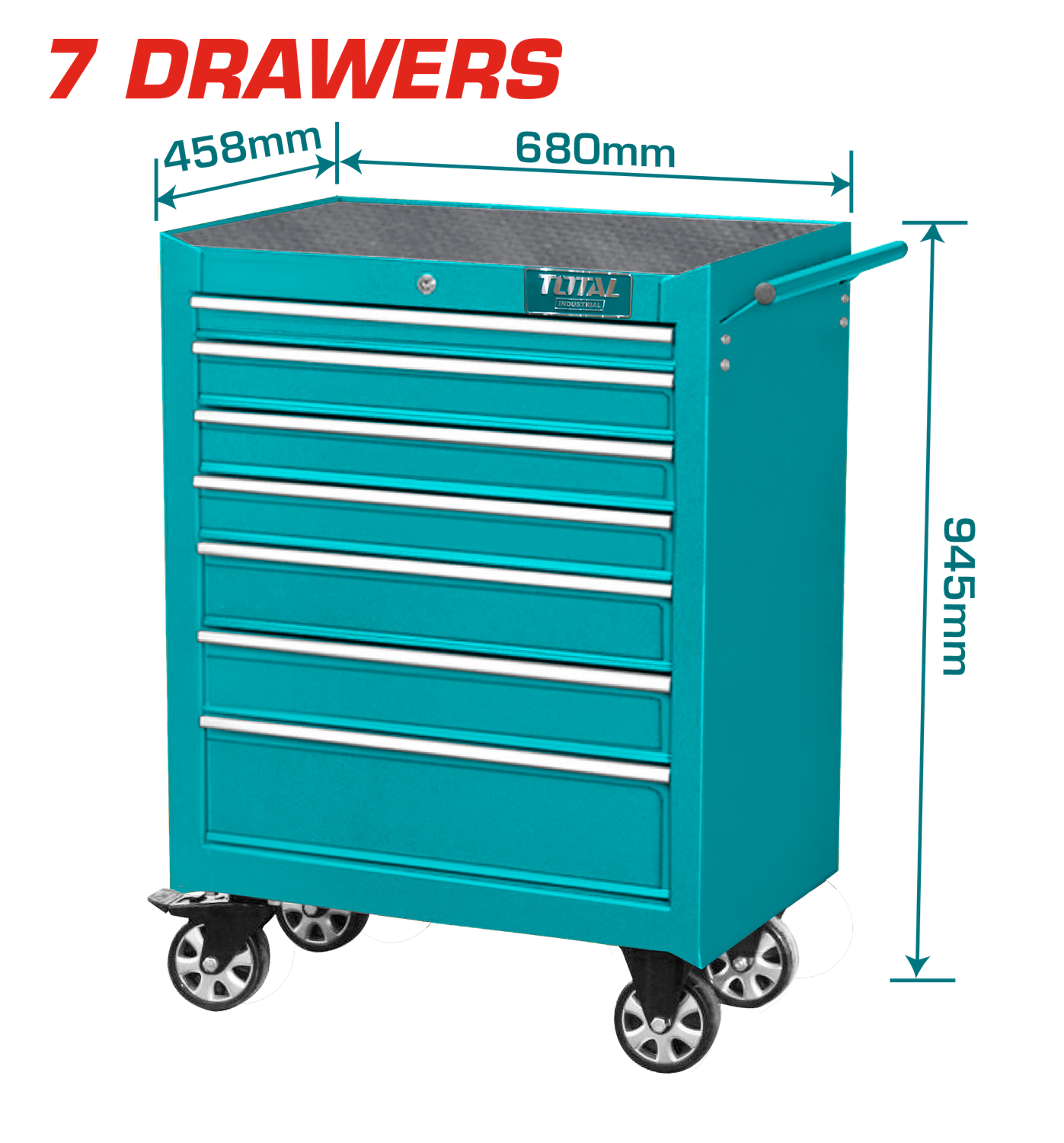 Total 680*458*802mm Roller Cabinet With 7 PCS Drawers – THRC02071P