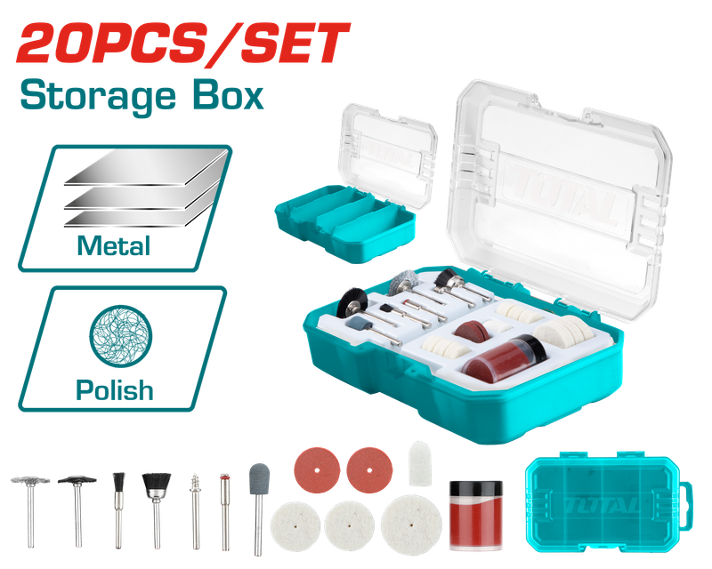 Total 20PCS Cleaning and Polishing  Set for Mini Drill - TAKMG6020