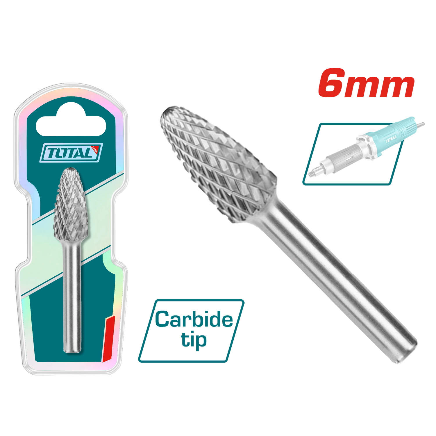 Total 6mm Tungsten Carbide Rotary Burrs- TAKC1005