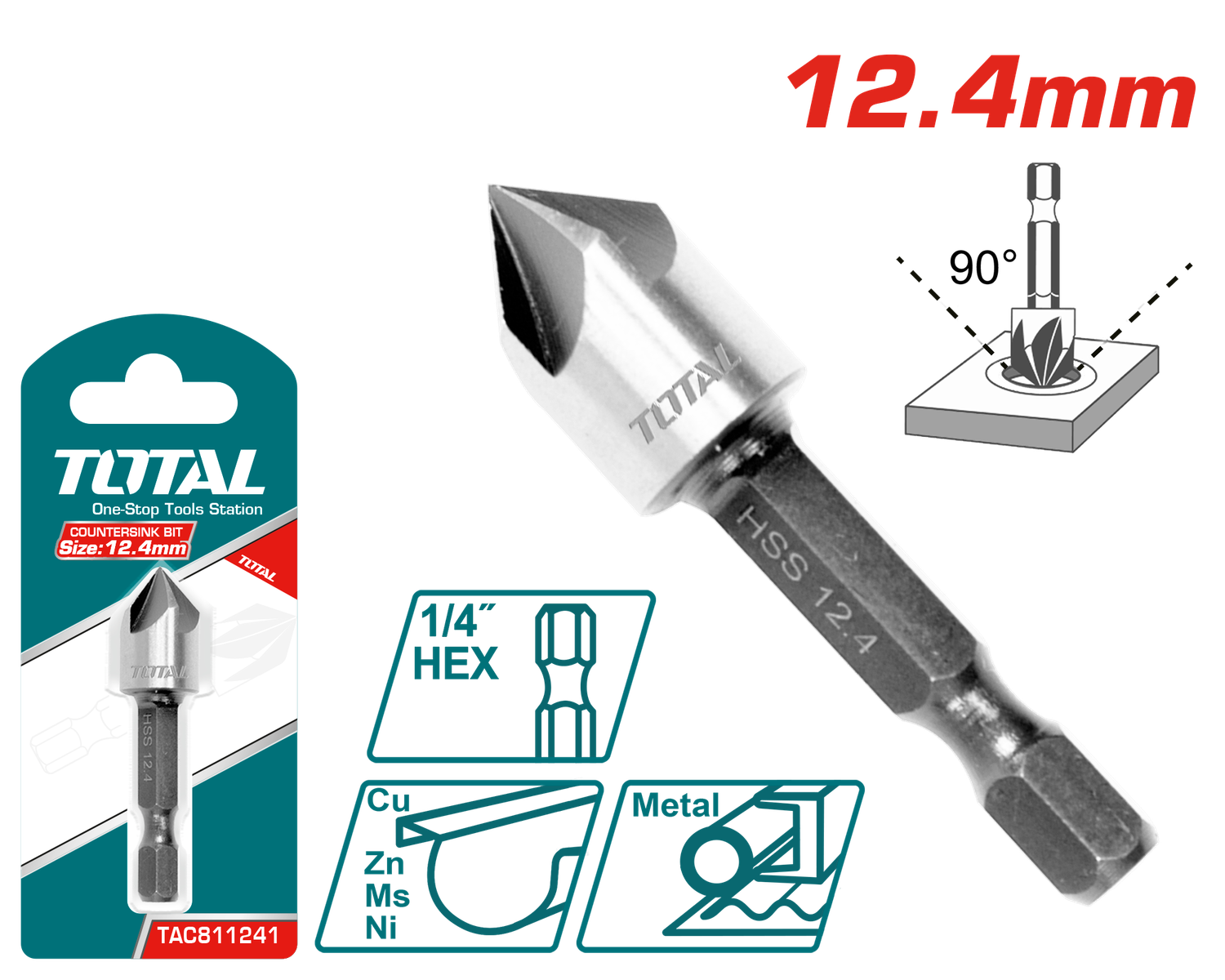 Total 12.4mm Counter Sink Bit - TAC811241