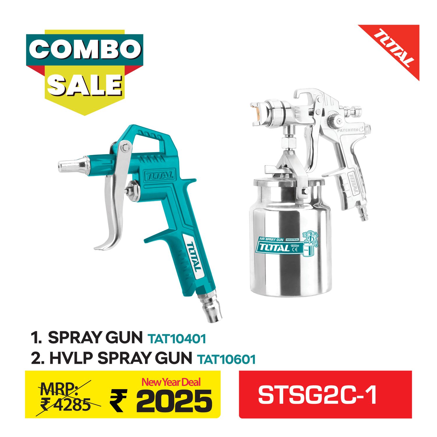 SUPER 2025 TOTAL SPRAY GUN 2 PCS COMBO -  STSG2C-1