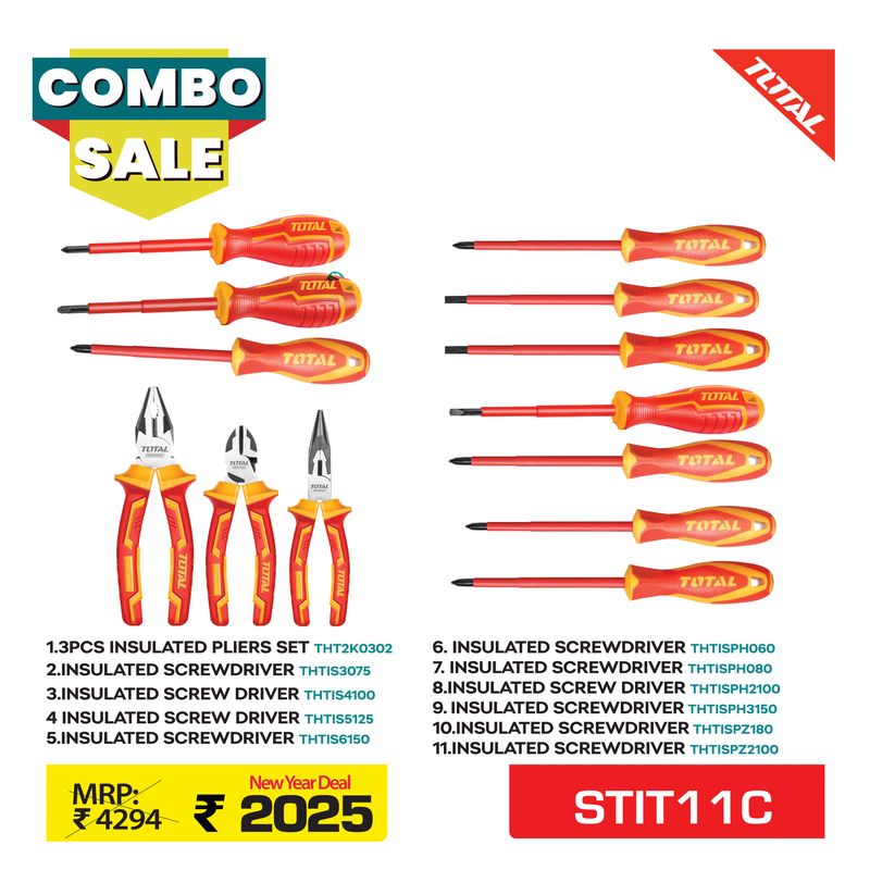 SUPER 2025 TOTAL INSULATED TOOLS 11 PCS COMBO - STIT11C
