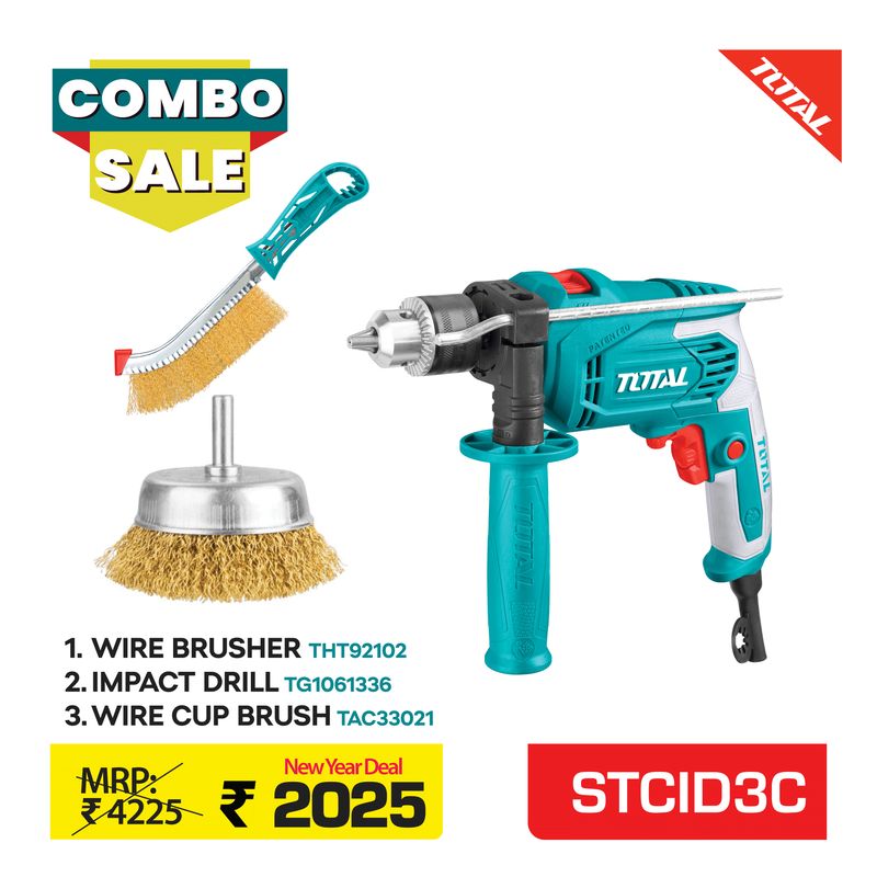 SUPER 2025 TOTAL CLEANING IMPACT DRILL 3 PCS COMBO - STCID3C