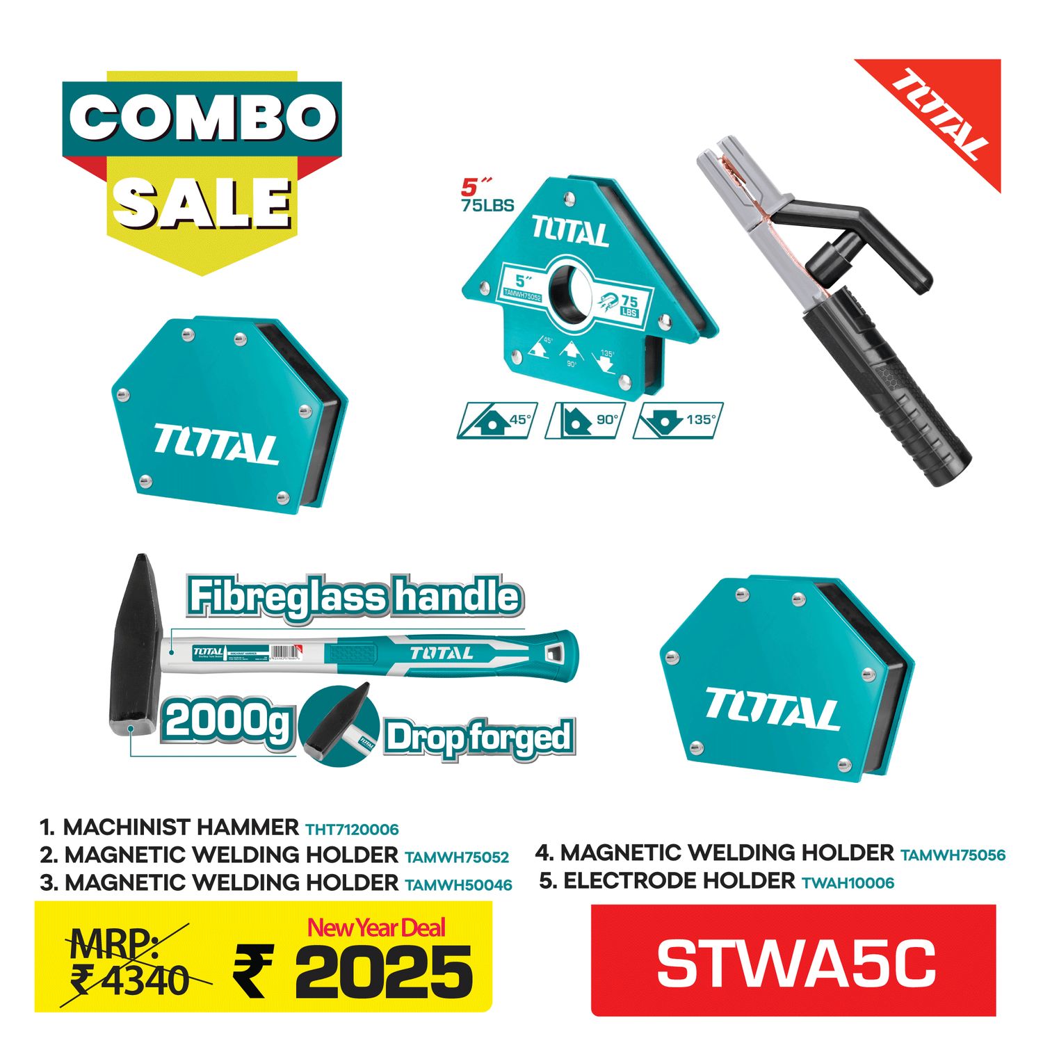 SUPER 2025 TOTAL WELDING ACCESSORIES 5 PCS COMBO -STWA5C
