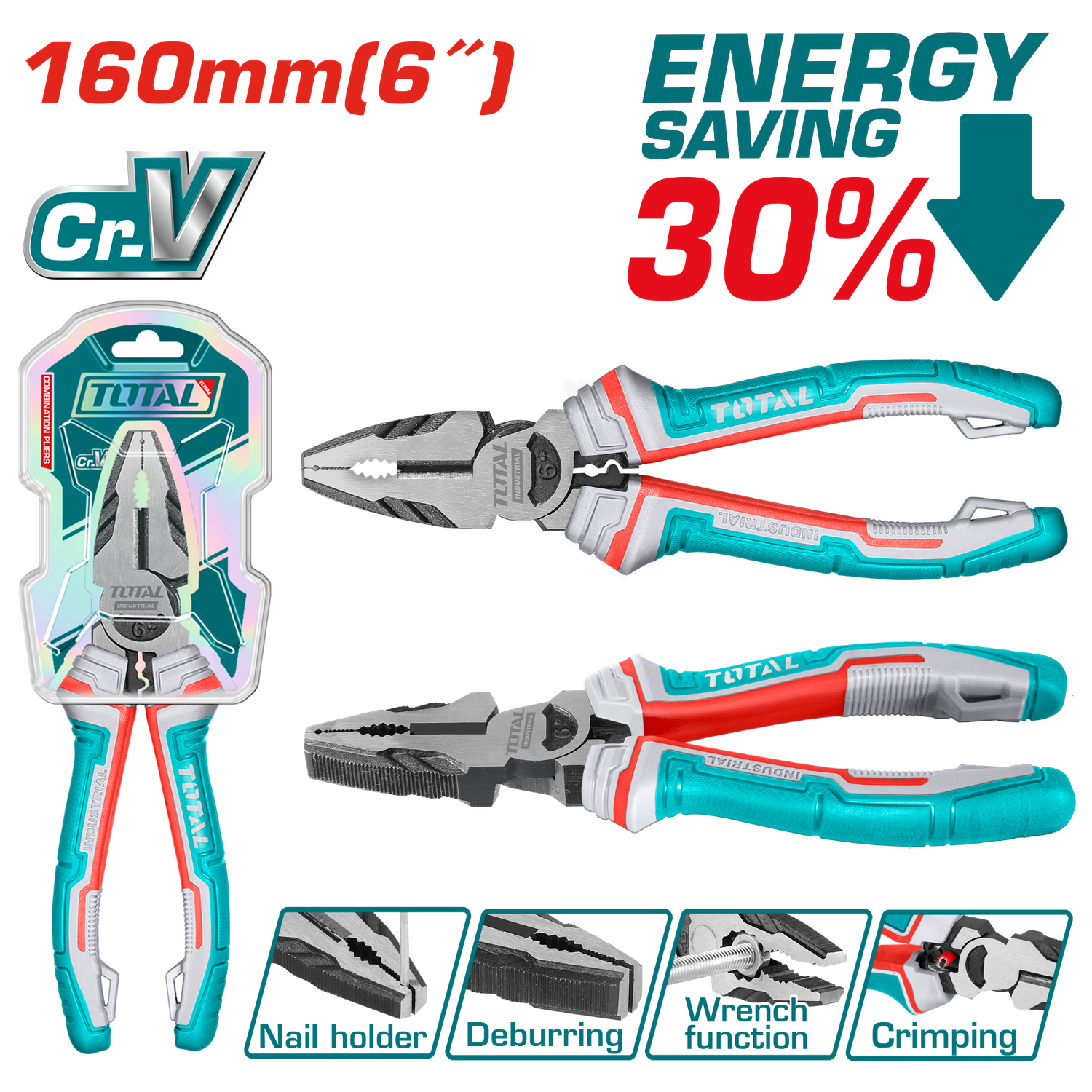 Total 7&quot; Combination Pliers- THT110706P