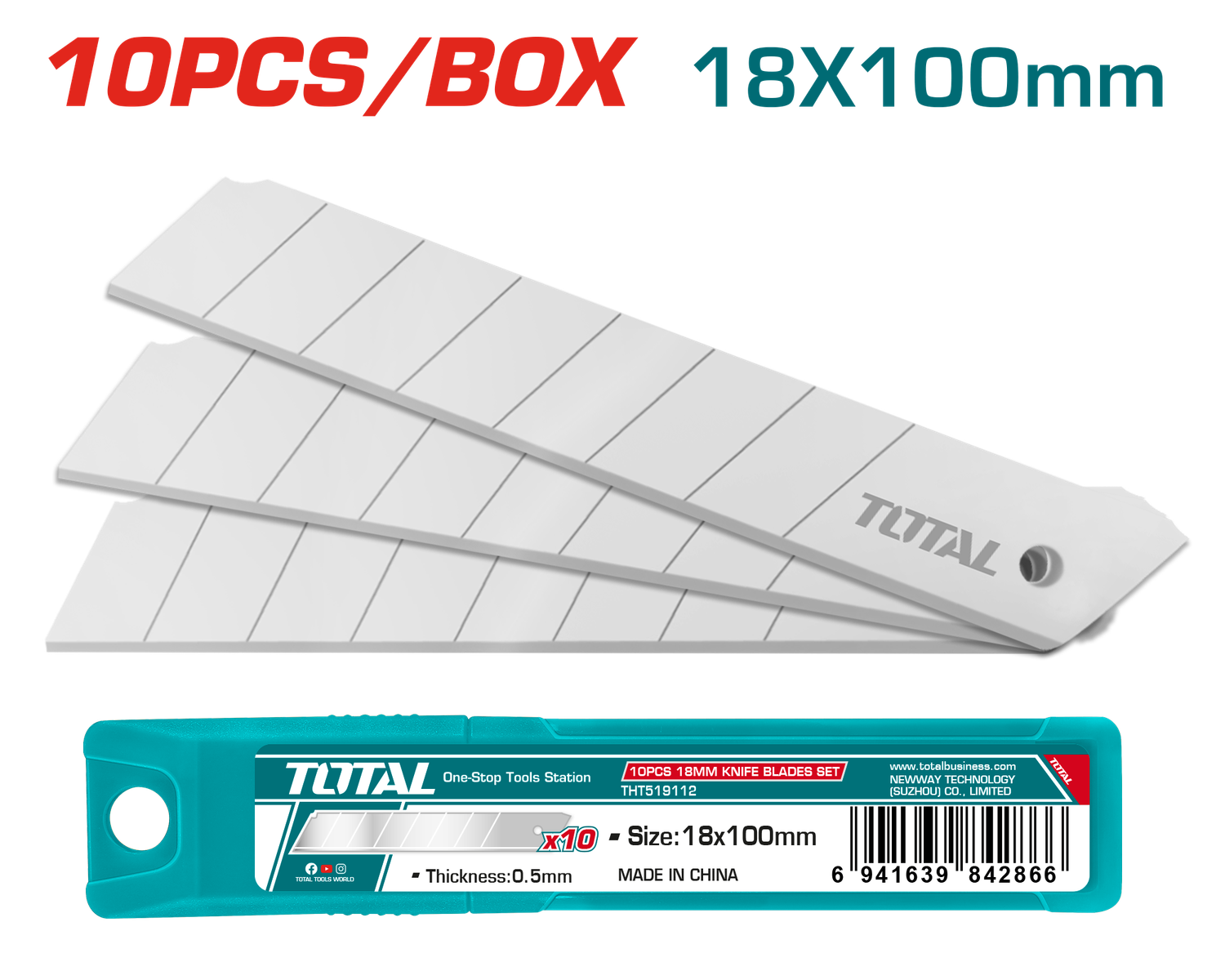 Total 10 PCS 18mm Knife Blades Set- THT519112