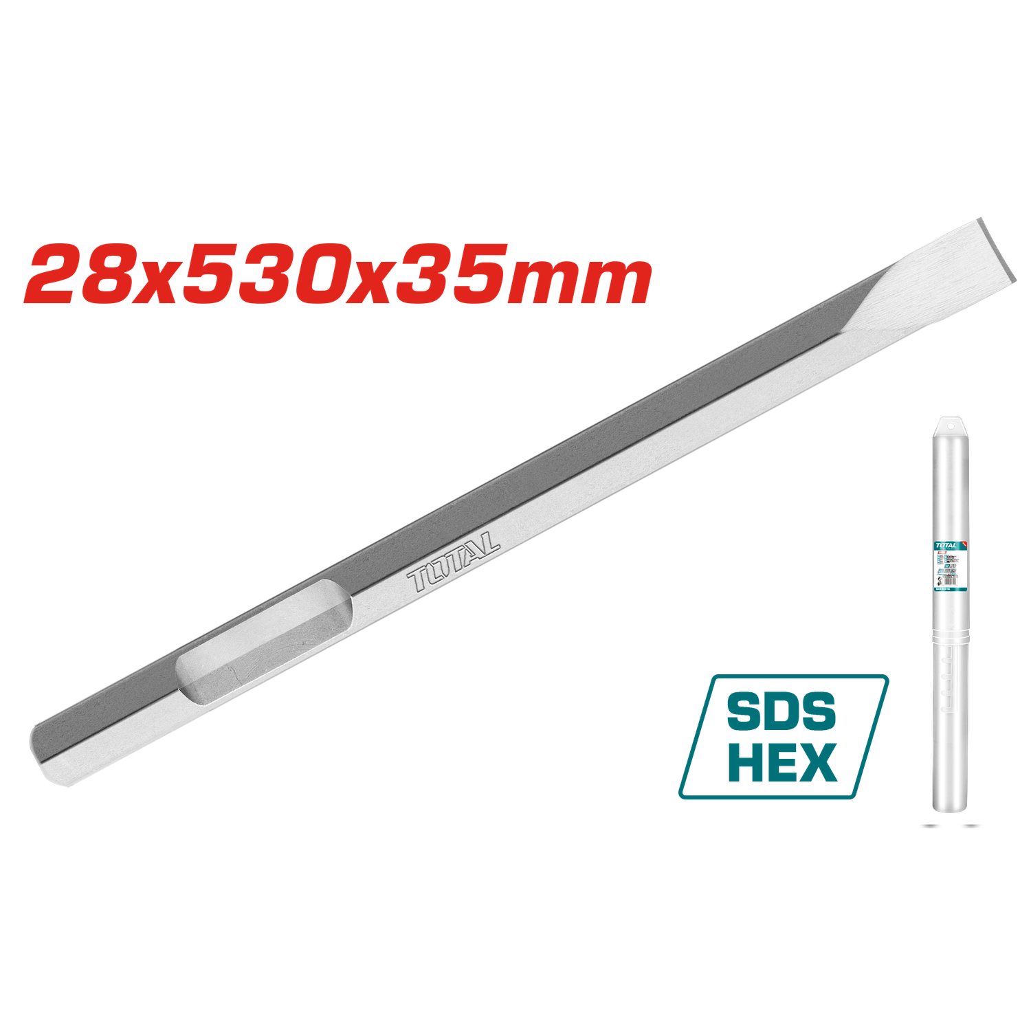 Total 28x520mm Pointed Hex Chisel – High-Performance -TAC153428112