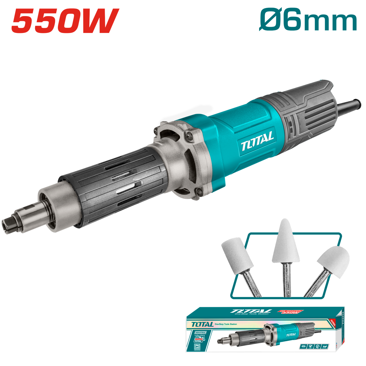 550W Electric Die Grinder with 6mm Collet, 29000RPM – Aluminum Gear Housing- TG55061