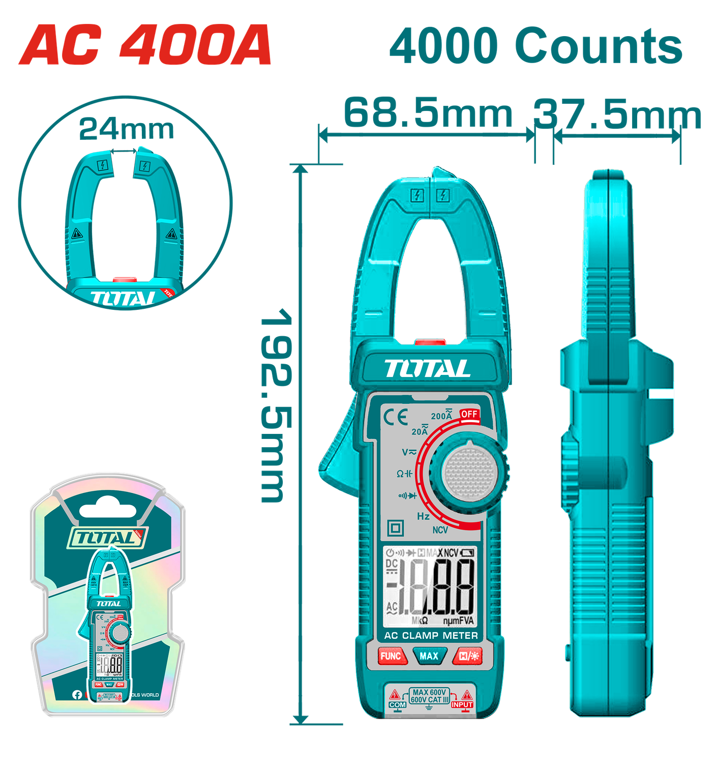Total Digital AC Clamp Meter – TMT762001