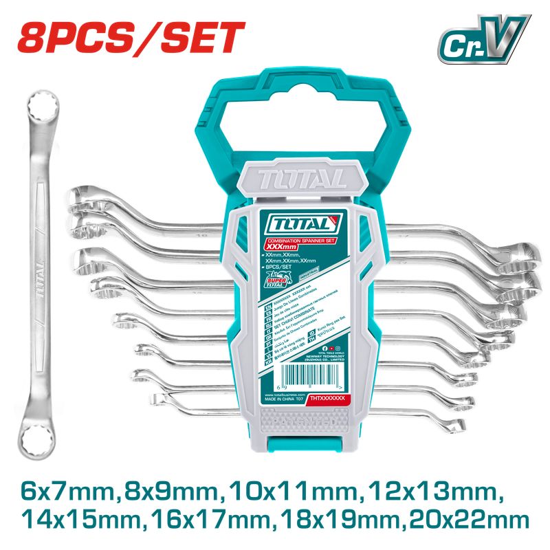 Total 8 Pcs Offset Ring Spanner Set- THT102486